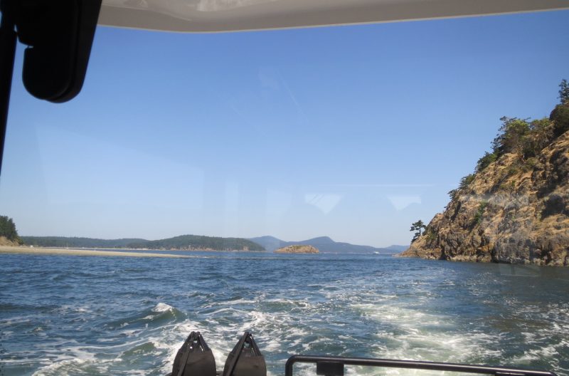 sten view of boat traveling open water